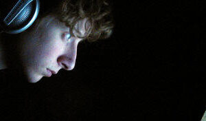 staring at screen