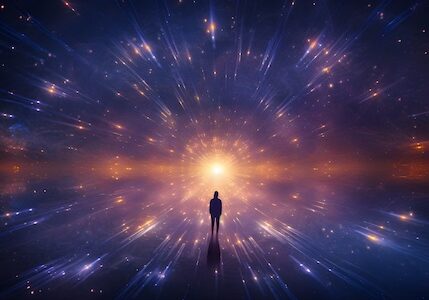 Unveiling spiritual potential and cosmic connection of Starseeds through galactic vision. Concept Spirituality, Starseeds, Galactic Vision, Cosmic Connection, Unveiling Potential